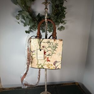 Dana Buchman Floral Satchel Purse Handbag w/ Flower Design New With Tags